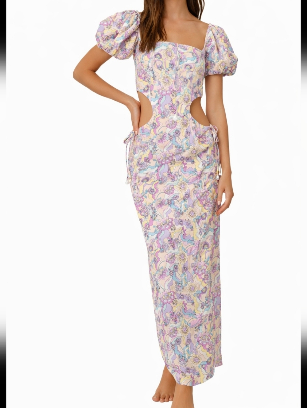 NWT new La Porte Maxi Dress medium in swirl print